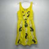 Moulinette Soeurs Size 4 Women's Yellow Embroidered Fit And Flare Dress