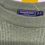 Vineyard Vines Size L Women's Green Solid Pullover Sweater