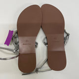 Unbranded Size 8.5 Women's Silver Beaded Flats-Camel Toe Sandals