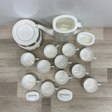 Lenox Kate Spade New York Chapel Hill White-Silver Tea Set Service for 11