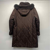 Un Jour Ailleurs Women's Size L Brown Solid Long Coat