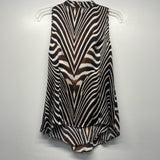 Classiques Entier Size S Women's Brown-White Animal Print Sleeveless Top