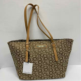 Calvin Klein Khaki Canvas Signature Tote Handbag