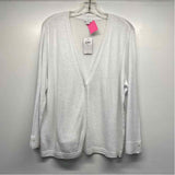 J.Jill Size L Women's White Solid Single Button Sweater