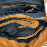 Wanderers Caramel Leather Solid Satchel Handbag