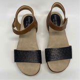 Josef Seibel Size 38-7.5 Women's Beige-Black Cut Out Platform Sandals