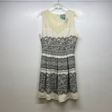 Skies Are Blue Size S Women's White-Gray Lace Sleeveless Dress