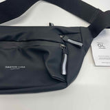 Gaston Luga Black Solid Polyurethane Fanny Pack