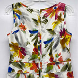 Worth Size 6-S Women's White-Multicolor Pattern Sheath Dress