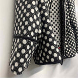 Chico's Women's Size 1-M Black-White Polka Dot Open Front Jacket