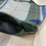 Jack Gomme Gray-Multi Fabric Plaid Tote Handbag