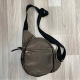 Jack Gomme Brown Fabric Solid Crossbody Handbag