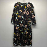 Title Nine Size Xl Women's Black-Multi Floral 3/4 Sleeve Dress