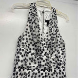 White House Black Market Size 8-M Women's White-Black Polka Dot Halter Dress