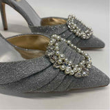 Badgley Mischka Size 10 Women's Silver Shimmer High Heel Shoes