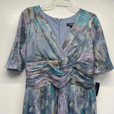 Ignite Evenings Size 12-L Women's Lilac-Multi Shimmer Fit And Flare Dress