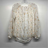 White House Black Market Size 0-XS Women's White-Multicolor Floral Blouse
