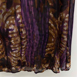 LAAGAM Size M Women's Purple- Multi Pattern Maxi-Short Sleeve Dress