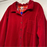 LL Bean Size 2x Women's Red Solid Button Up Shirt