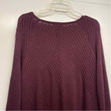 Max Studio Size M-L Women's Burgundy Solid Sweater Dress