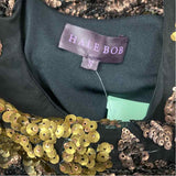 Hale Bob Size S Women's Black-Gold Sequin Sheath Dress