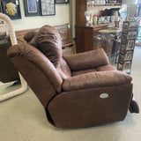 Southern Motion Solid Brown Faux Leather Electric Recliner with power head