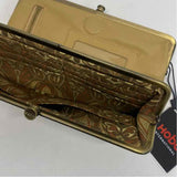 Hobo Tan Leather Cutout Clam Shell Clutch