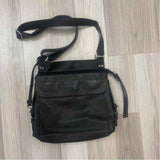 Fossil Black Leather Solid Crossbody Handbag