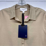 Pomander Place Size M Women's Tan Solid Button Up Shirt