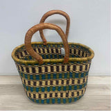 Alaffia Baskets Green-Purple Savannah Grass Basket