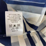 Lafayette 148 Women's Size L Blue-White Stripe Open Front Jacket