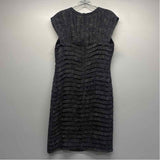 Adrianna Papell Size 12-L Women's Black-White Pattern Sheath Dress