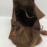 Elke Brown Suede Solid Tote Handbag