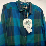 Toad&Co Size L Women's Green-Blue Plaid Button Up Shirt