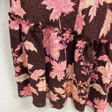 Intimately Free People Size L Women's Burgundy-Pink Pattern Maxi Dress