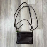 Chala Brown Faux Leather Patchwork Crossbody Handbag