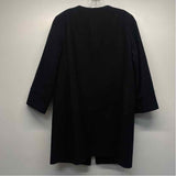 Talbots Women's Size 16-XL Black Solid Button Up Coat