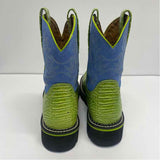Ariat Fatbaby Size 7 Women's Blue-Lime Animal Print Western Boots