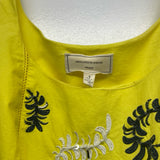 Moulinette Soeurs Size 4 Women's Yellow Embroidered Fit And Flare Dress