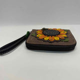 Chala Brown Faux Leather Patchwork Zip Around Wallet