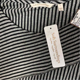 Soft Surroundings Size L Women's Gray-Black Stripe Maxi Dress