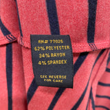 Serena Williams Women's Size Xl Coral-Black Striped Maxi-Sleeveless Dress