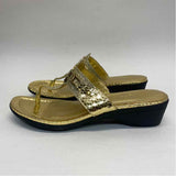 Marc Fisher Size 8.5 Women's Gold Shimmer Camel Toe Sandals