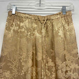 Rich Radi Qs Size 3XL- 16 Women's Gold Embossed Pull On Pants