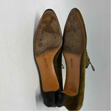 Salvatore Ferragamo Size 7.5 Women's Green Solid Oxford Shoes