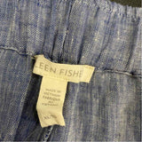Eileen Fisher Size Xl-16 Women's Light Blue Tweed Wide Leg Pull On Pants