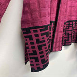 Ming Wang Size 2x Women's Magenta Pattern Open Front Sweater