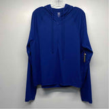 Title Nine Size Xl Women's Blue Solid Hoodie Activewear Top