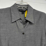 Lafayette 148 Size 8-M Women's Gray Tweed Button Up Shirt