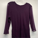 Komarov Size L Women's Purple Beaded Fit And Flare Dress